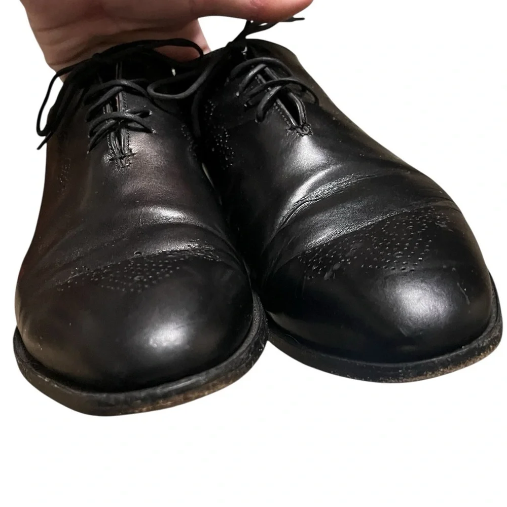 Charles Tyrwhitt men’s black leather lace up oxford dress shoes Made in England